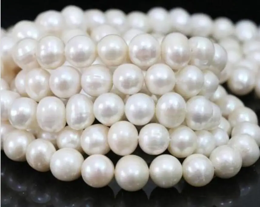 

CHARMING LONG 100" 10-11MM SOUTH WHITE NATURAL PEARL NECKLACE