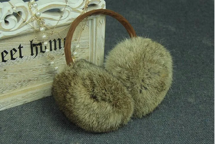 Настоящее с мехом кролика наушники на осень-зиму согреться earflap женщины и мужчины уха муфтой 7 видов цветов
