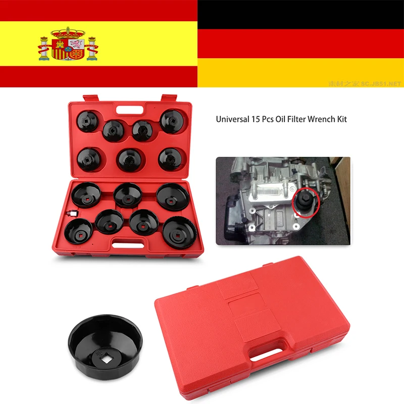 15Pcs/Set Universal Oil Filter Key Wrench Kit Changing Oil Filter Tools
