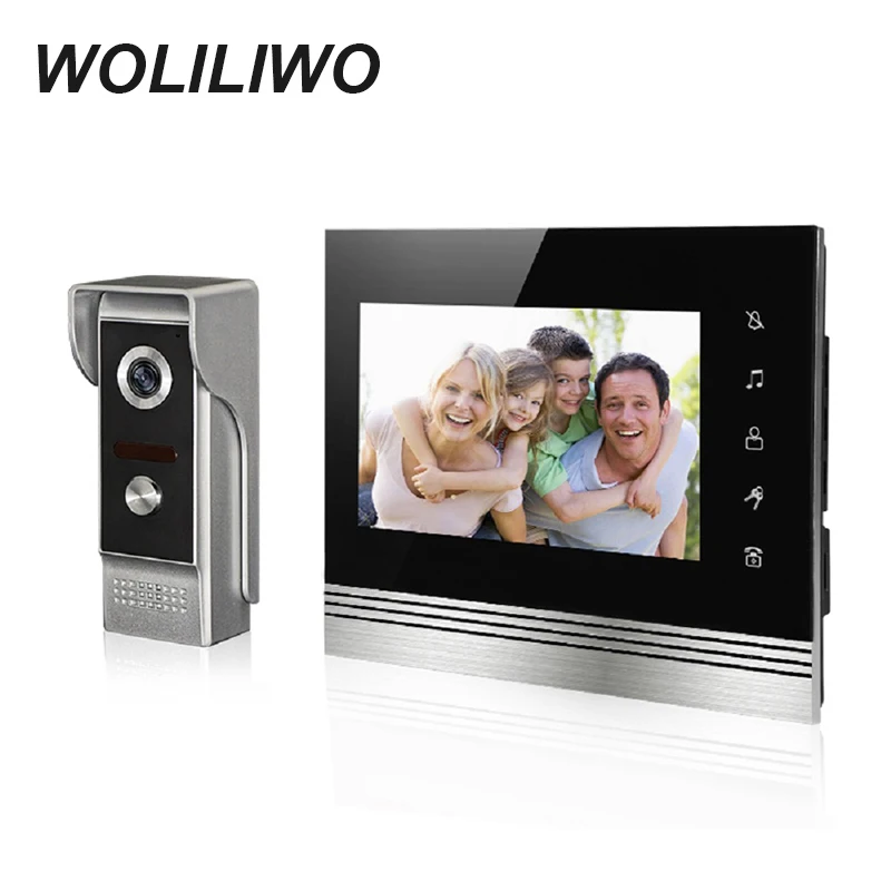 7 дюймов видео дверной звонок WOLILIWO домофон с 1*800x480 монитор + 1 * 700TVL камера для