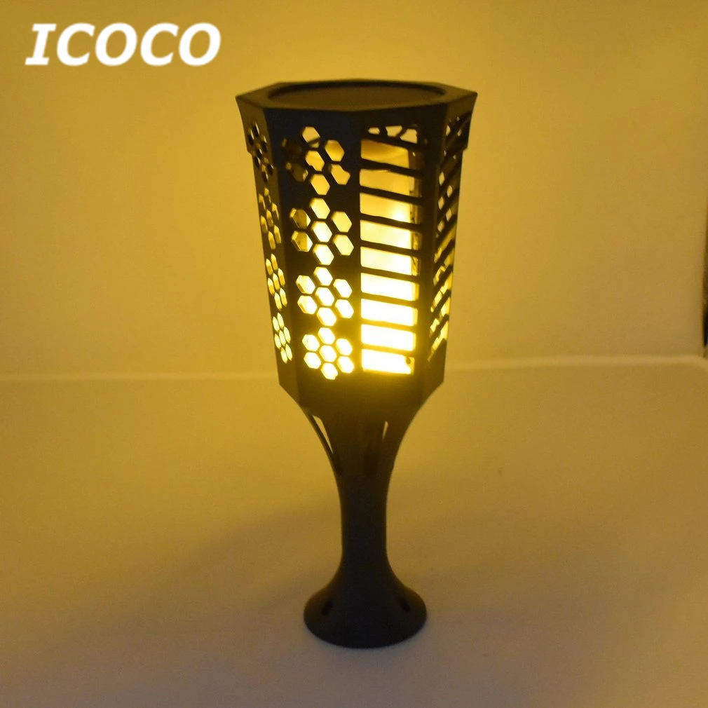 ICOCO 2 шт./компл. солнечный факел огни, мерцающие свет пламени с первом костре факел лампы Водонепроницаемый для наружной No мерцающий