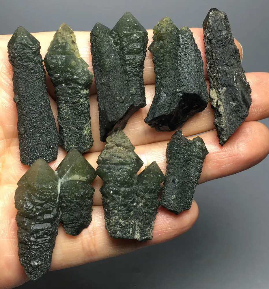 

77g 8pcs NATURAL green skeletal Elestial QUARTZ Crystal Mineral Specimen crystals for power