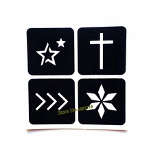 1 шт. 4 Deisngs крест цветок звезда шаблон полые индийские трафареты для татуировок хной мехенди для женщин шаблон татуировки для аэрографа живопись