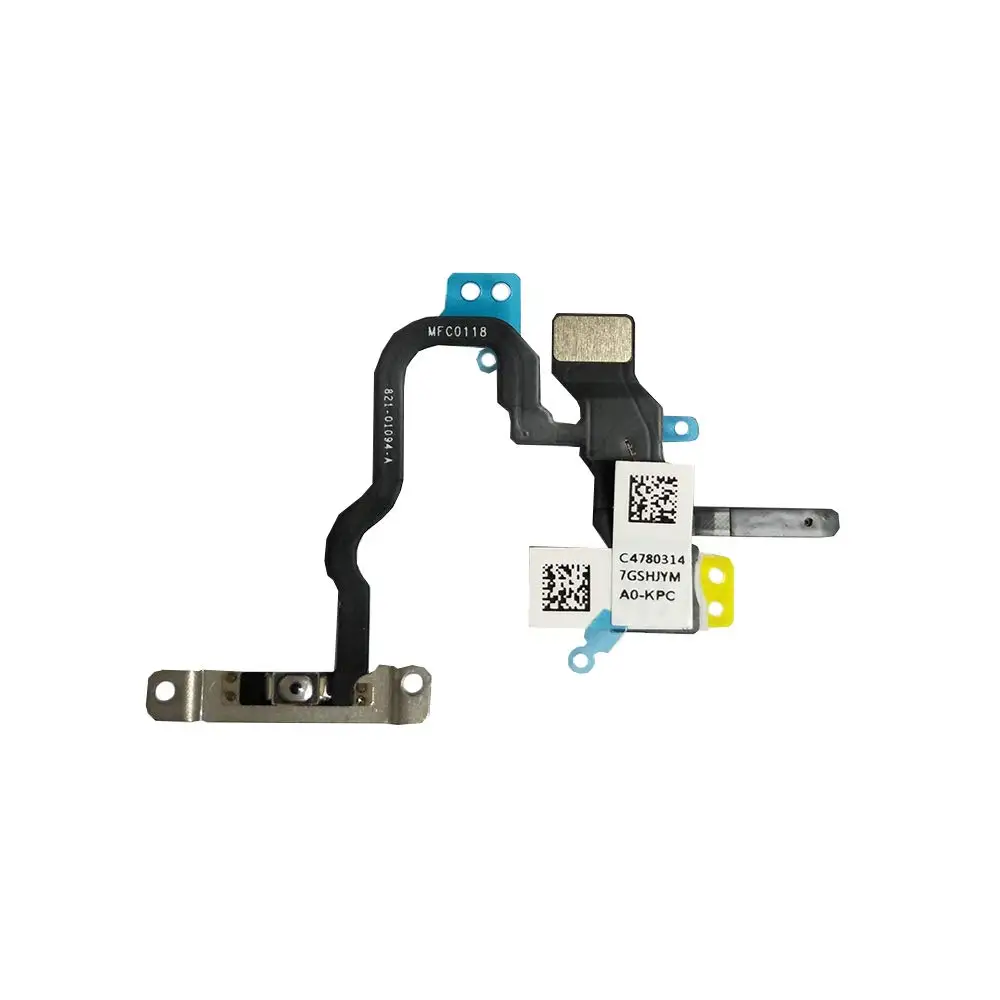 for iPhone X Power ON/Off Button Mute Volume Control Button Switch Connector Flex Cable with Metal Bracket Replacement