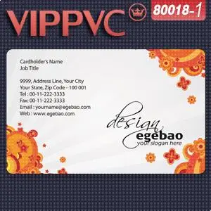 

80018-1 make business cards Template for Glossy PVC VIP card 85.5X54X0.38mm