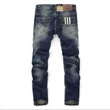 Хлопок. Новые дизайнерские мужские джинсы синего цвета, прямые длинные штаны на пуговицах, высокое качество, брендовые рваные джинсы Balplein для мужчин 29-42