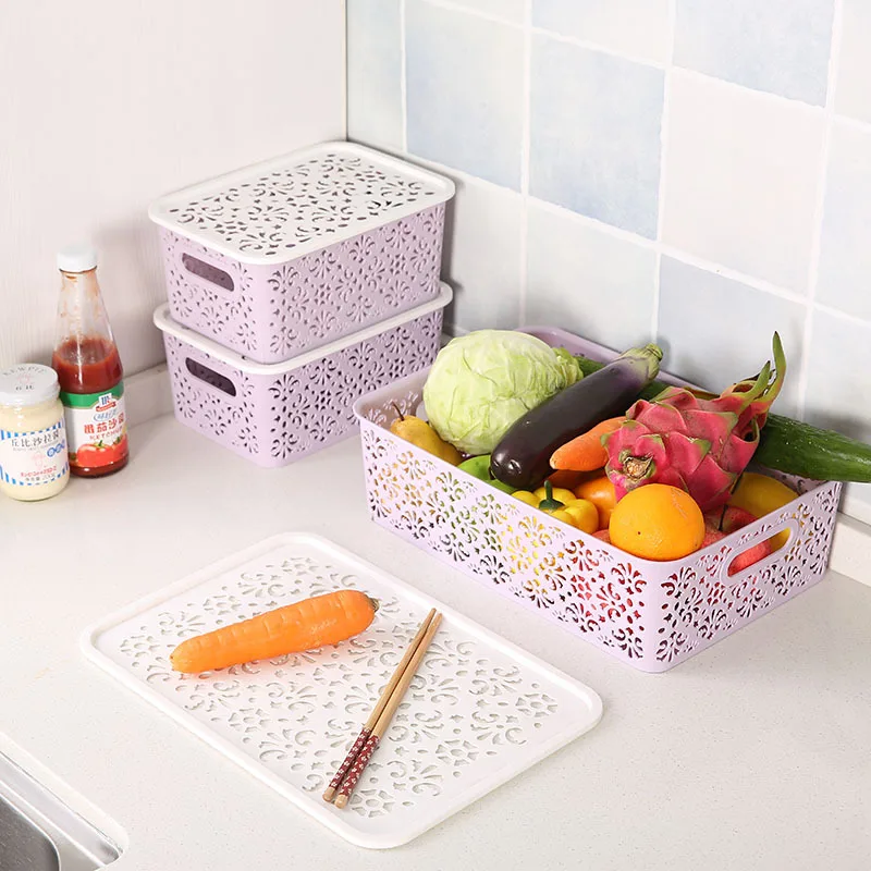 

Home Hollow Storage Basket Eco-friendly Storage Box For Clothes Toy Creative Organizer Container Kitchen Vegetables Fruit Holder
