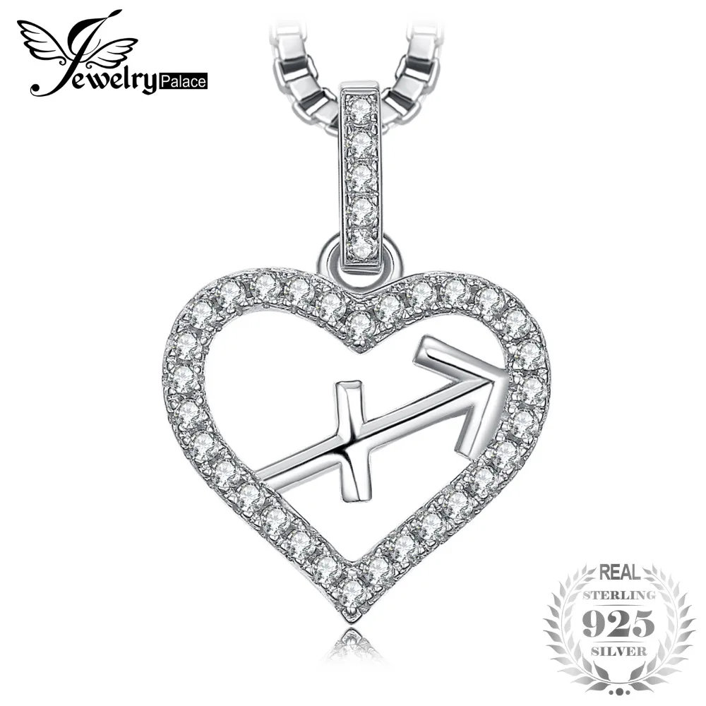 

JewelryPalace Zodiac Constellation Sagittarius Heart Love 0.2ct Cubic Zirconia Pendant Necklace 925 Sterling Silver 45 cm Chain