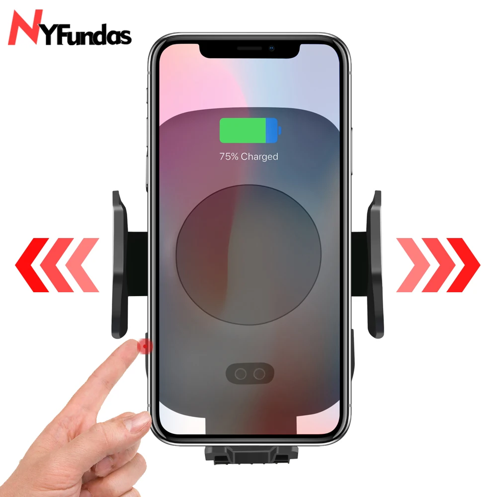 Infrared Clamping Wireless Car Phone Holder Charger For Iphone 11 Pro