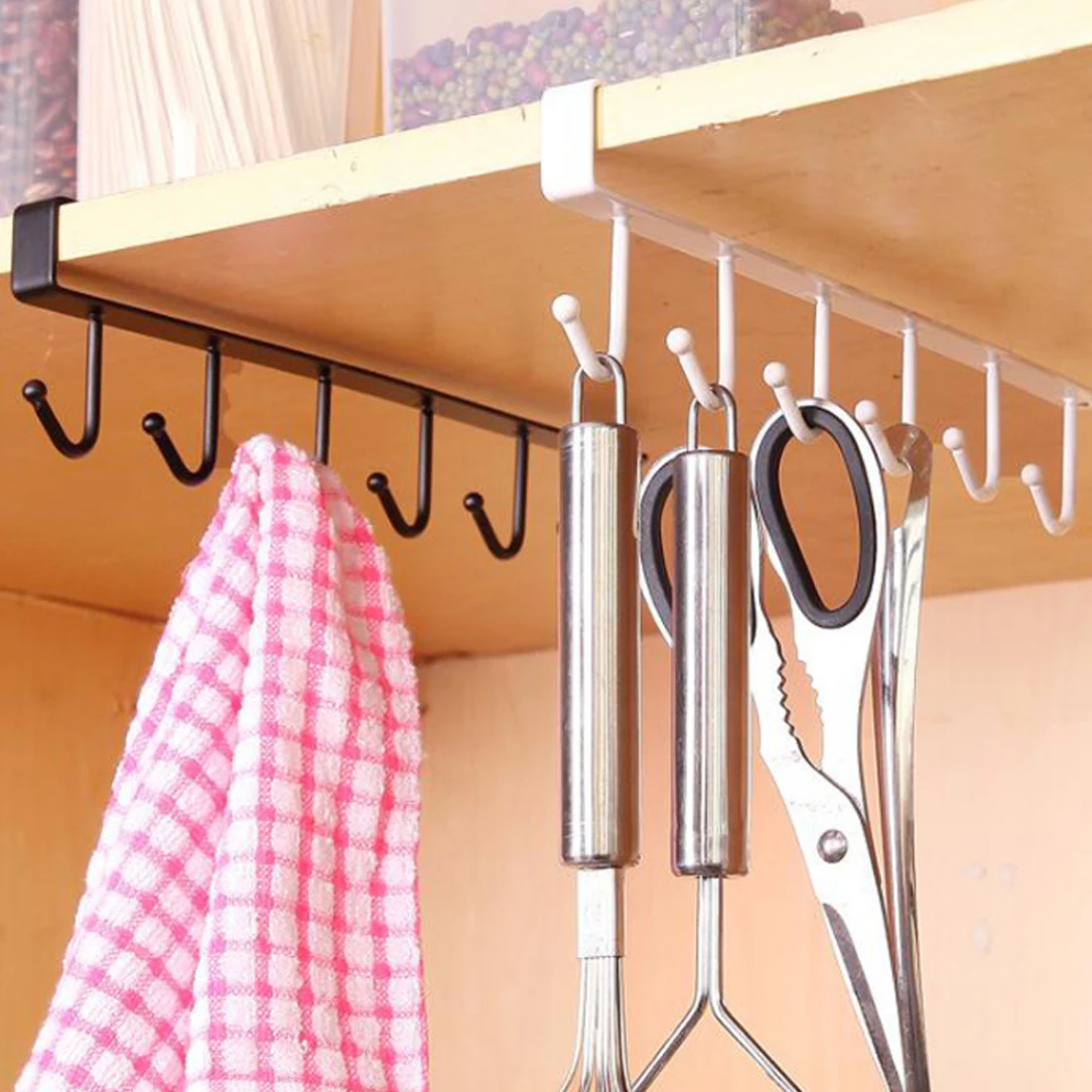 2018 New Iron Kitchen Storage Rack Cupboard Hanging Hook Shelf Dish