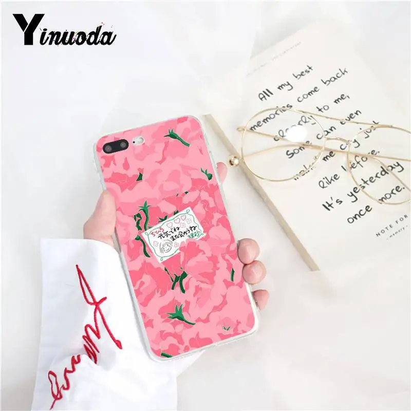 Yinuoda Kawaii японские розовые цветы ТПУ чехол для телефона iPhone 8 7 6 6S Plus X XSMAX 5 5S SE XR 10 11