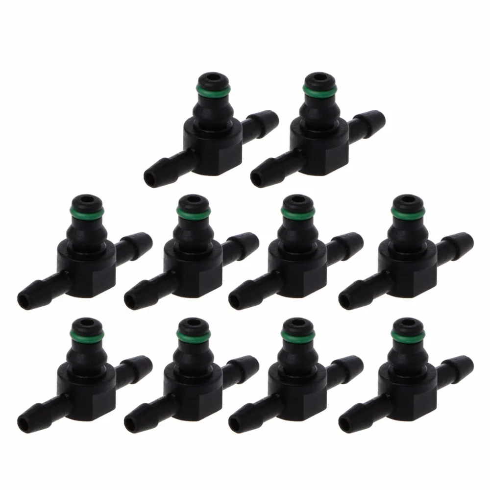 10Pcs T Type Connector Pipe Injector Assy Return Oil Backflow Hose