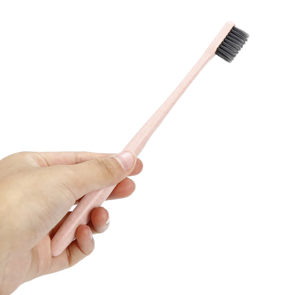 Портативная пшеничная соломенная ручка зубная щетка мягкая бамбуковая угольная зубная щетка с очисткой языка для детей и взрослых