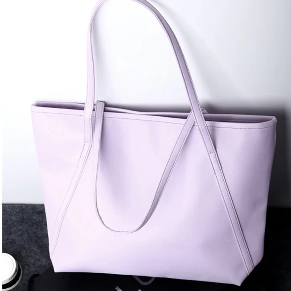 

Women Solid Simple Large Capacity Shoulder Tote Bags Messenger Handbags PU Leather Pouch Shpping Purse