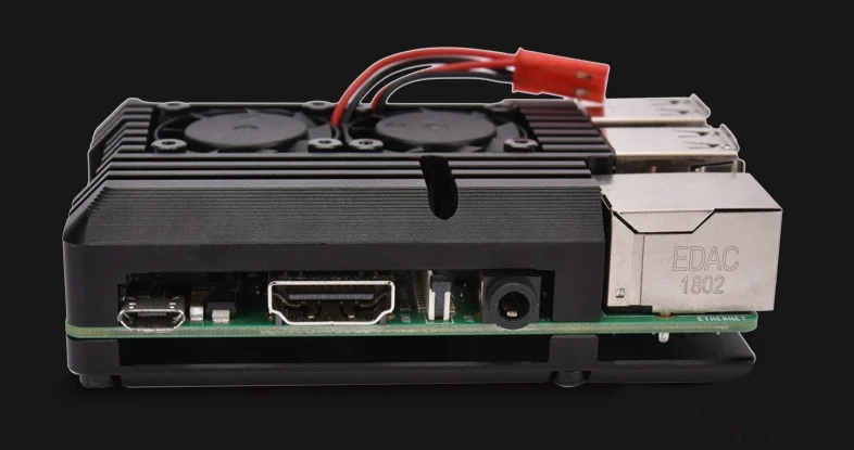 Raspberry Pi 3B+/B алюминиевый чехол с двойным охлаждающим вентилятором металлический корпус черный корпус Поддержка RPI 3 Модель B