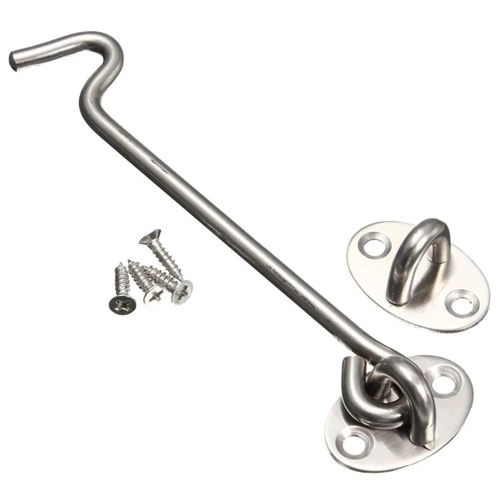 Stainless Steel Cabin Hook And Eye Latch Lock Shed Gate Door Catch Silent Holder (200 mm/8 inch) | Обустройство дома
