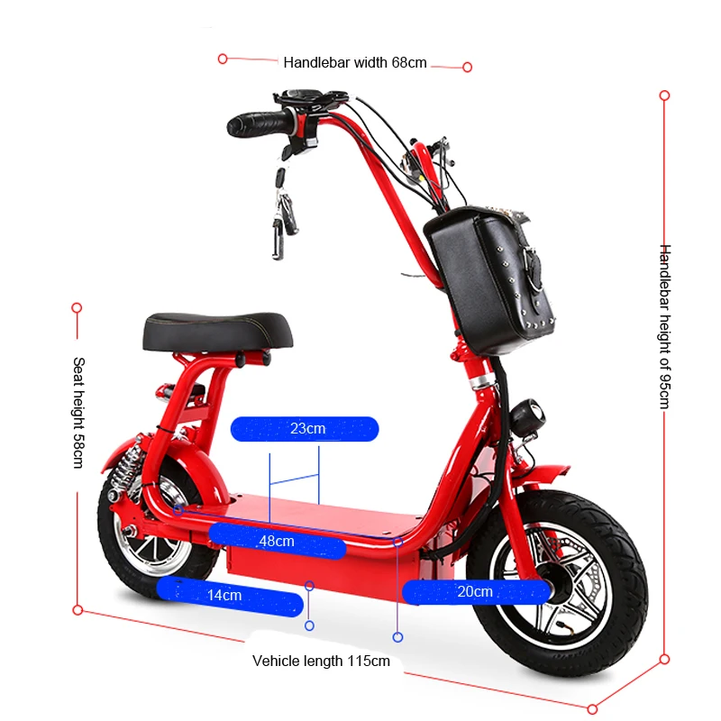 Perfect Daibot Mini Folding Electric Bike Two Wheel Electric Scooters 12 Inch Single Motor 48V 500W Foldable Electric Bicycle 4