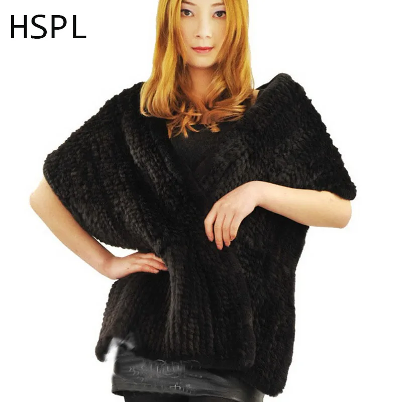 Лидер продаж 2019 плотная шаль из меха кролика рекс HSPL вязаная Свадебная меховая