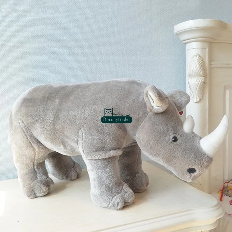 Dorimytrader New 50cm High Quality Plush Animal Rhinoceros Sofa Big Stuffed Chair Change shoes Stool Home Decoration DY61419(13)