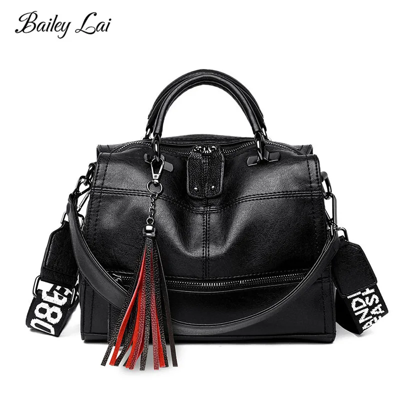 OLD TANG Messenger Bag Women Genuine Leather Women's Shoulder Bags Crossbody Bags for women 2019 Tassel Letter Solid Handbag