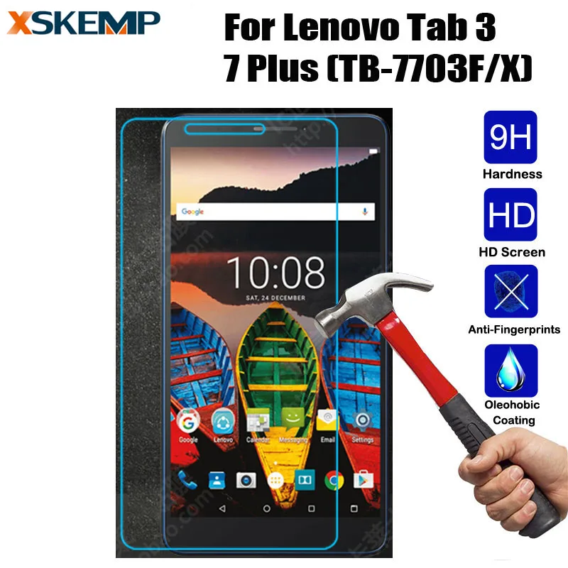 

No Fingerprint Ultra Clear Screen Protector For Lenovo Tab 3 7 Plus (TB-7703F/X) Tempered Glass Guard Anti-glare Protective Film