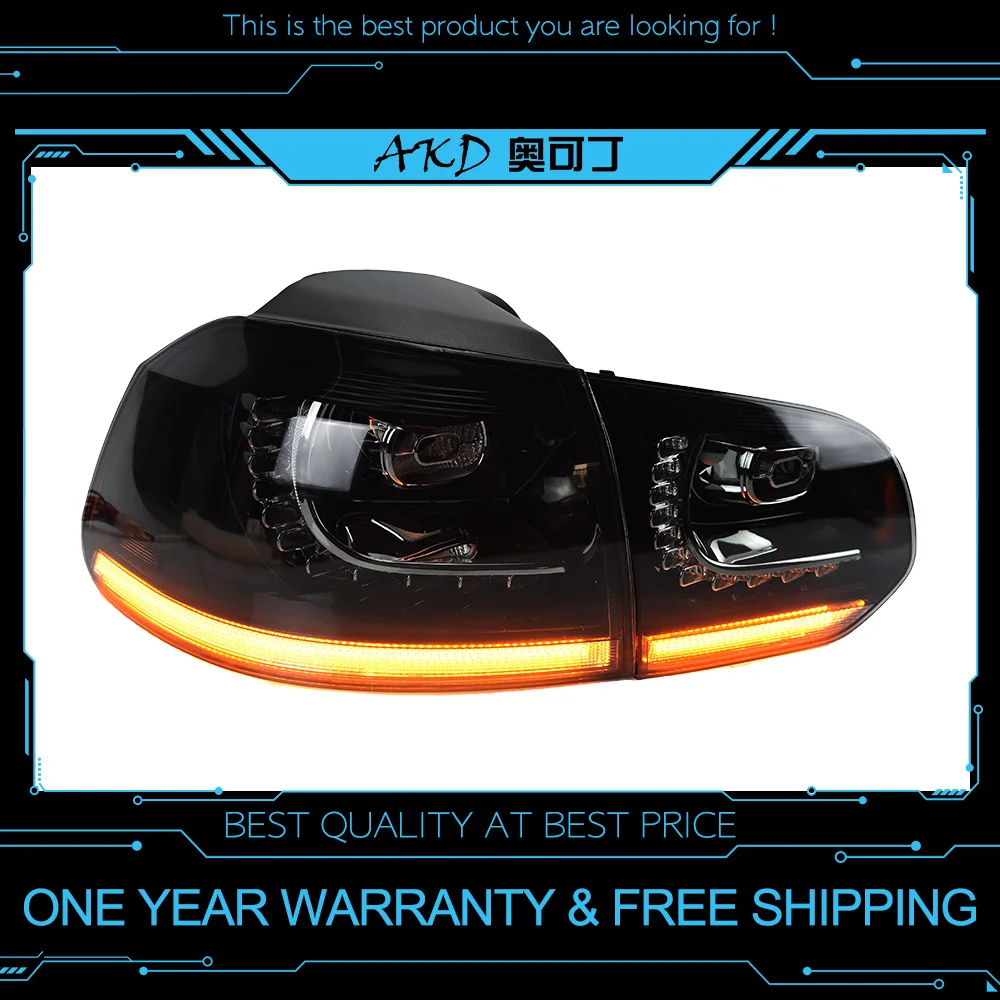 

AKD tuning cars Tail lights For V W Golf 6 Golf6 MK6 R20 Taillights LED DRL Running lights Fog lights dynamic signal light