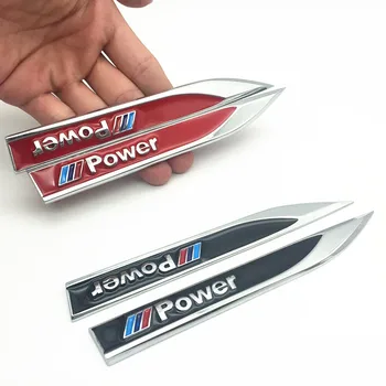 

FDIK 2pcs/set new M Power Emblems Badge 3D Car Sticker Side Metal Knife Type Fender For Bmw E60 E90 E91 F10 F15 F16 F30 M3 M5