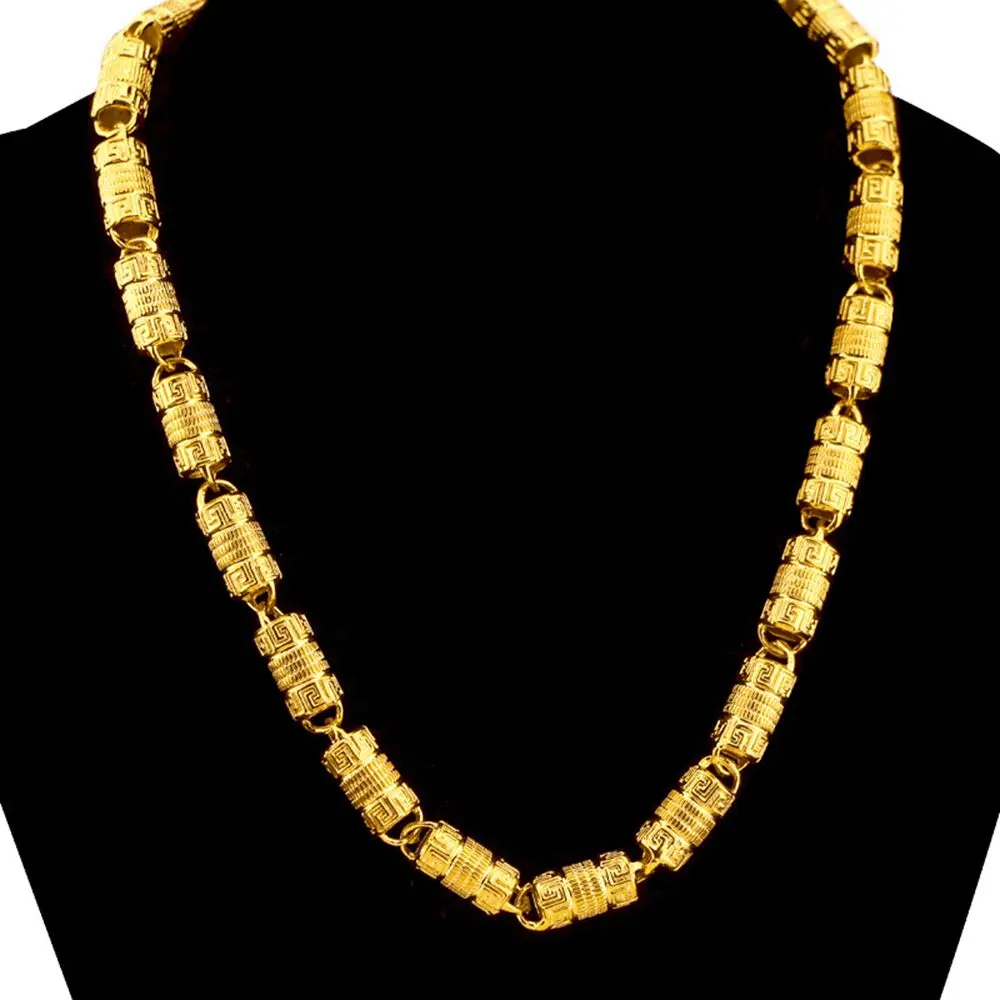 

Classic Mens Necklace Yellow Gold Filled Hip Hop Thick Chain Link 24 Inches