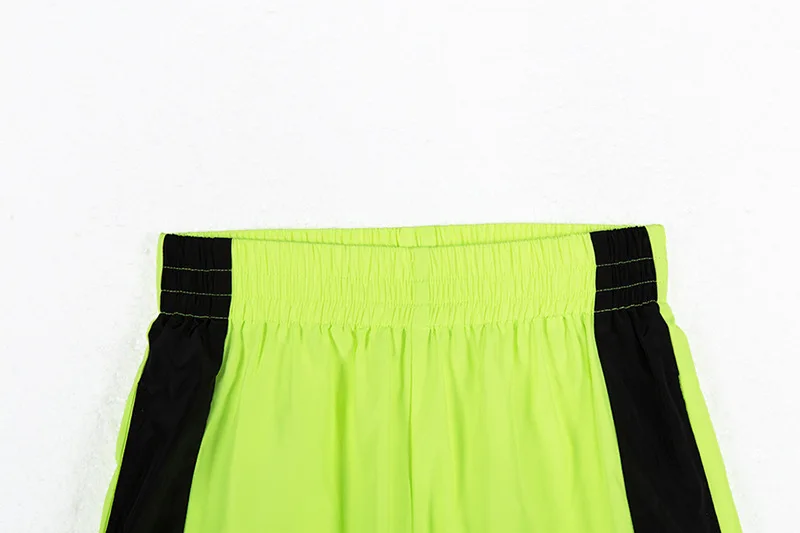 Неоновые зеленые сетчатые прозрачные штаны с высокой талией, уличная одежда, женские леггинсы-карго, свободные джоггеры, раздельные уличные спортивные штаны для женщин