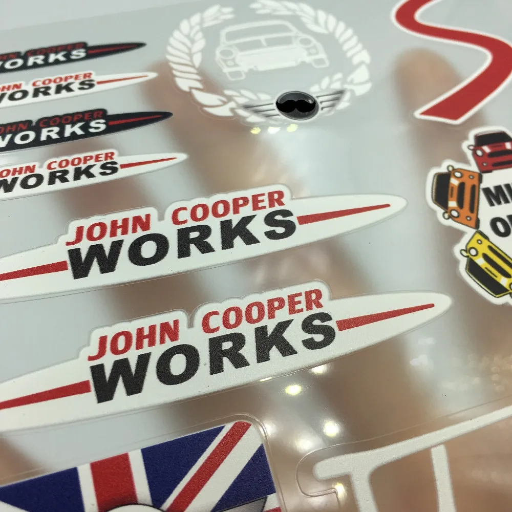 

New Style Car Styling Window Rearview Mirror Door Handle Car Body Stickers Decoration Decal Set for Mini JCW John Cooper Works