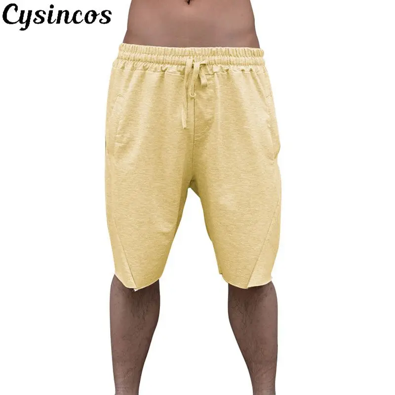 

CYSINCOS2019 Summer New Arrival Male Bodybuilding Gym Soild Workout Shorts Exercise Quick Dry Casual Loose Breathable Shorts