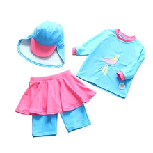 Dollplus/детская одежда для купания для девочек, детский купальный костюм, детская одежда для купания, комплект из 3 предметов, детская одежда для плавания, летний купальный солнцезащитный крем