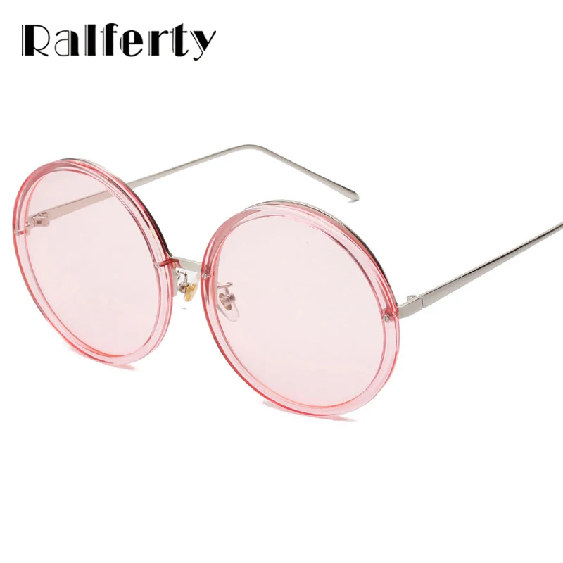 

Ralferty Big Round Sunglasses Women Pink Sun Glasses UV400 Oversized Sunglass For Woman Circle Goggles Female Oculos A927
