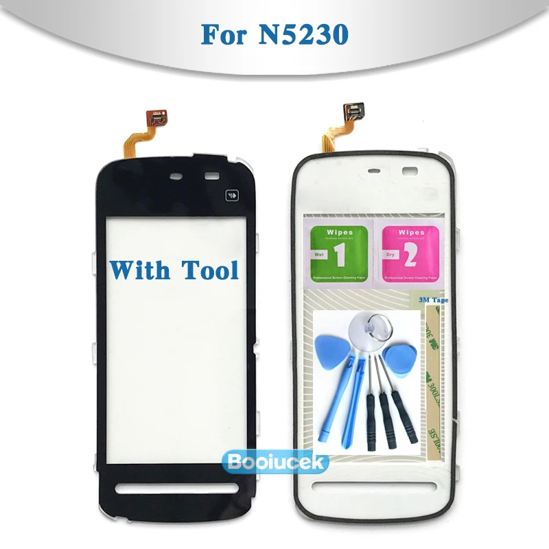 

High Quality 3.2" For Nokia 5228 5230 5232 N5230 Touch Screen Digitizer Sensor Outer Glass Lens Panel Black White