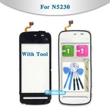 높은 품질 3.2 "노키아 5228 5230 5232 n5230 터치 스크린 디지타이저 센서 외부 유리 렌즈 패널 블랙 화이트(China)