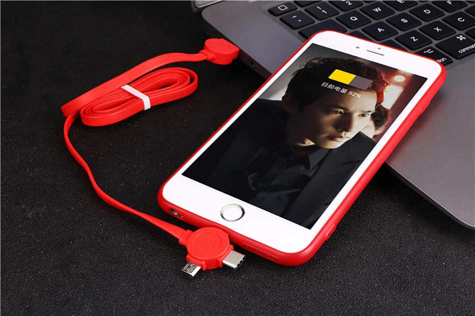 !ACCEZZ 3 in 1 Micro USB Type C 8 Pin Multi Charging Cable For iPhone X XR XS Max For Samsung Huawei Xiaomi Multi Charging Cable (16)