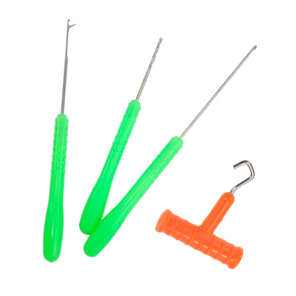 

4 In 1 Fishing Bait Needle Drill Bit + Fishing Bait Hook Needle Kit Knot Puller Stringer Driller for Carp Fishing Tackle Pesca