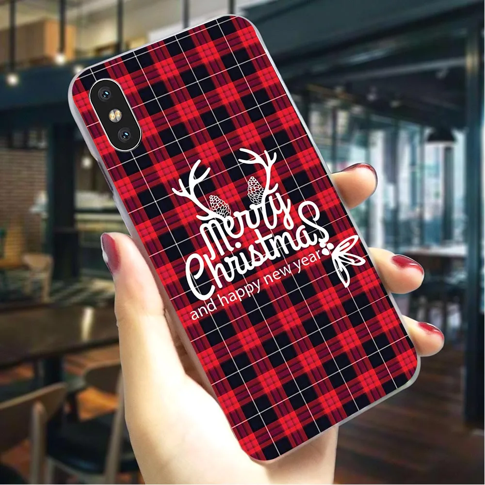 

Christmas New Year Snowman Hard Cover for iPhone 8 Print Phone Case for iPhone 8 Plus X Xs Max XR 5 5s se 6 6s 7 Covers Skin