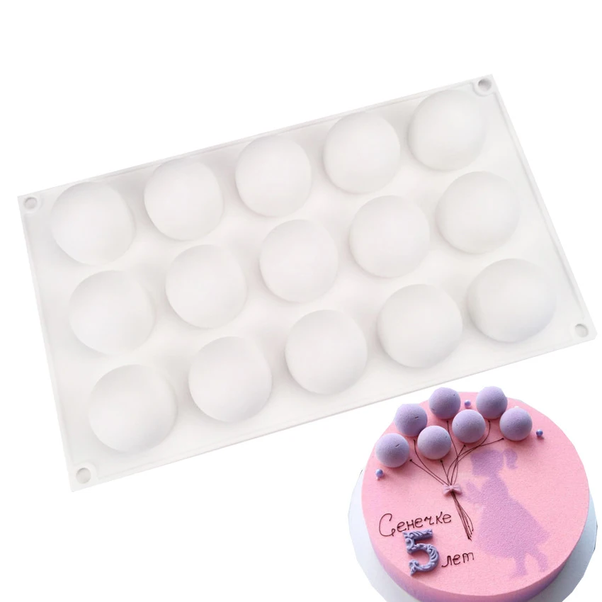 

Yiwumart 15 Holes Ball Truffle Silicone Molds Chocolates Mold For Baking Mousse Ice Cream Pudding Cake Decorating Tools Mould