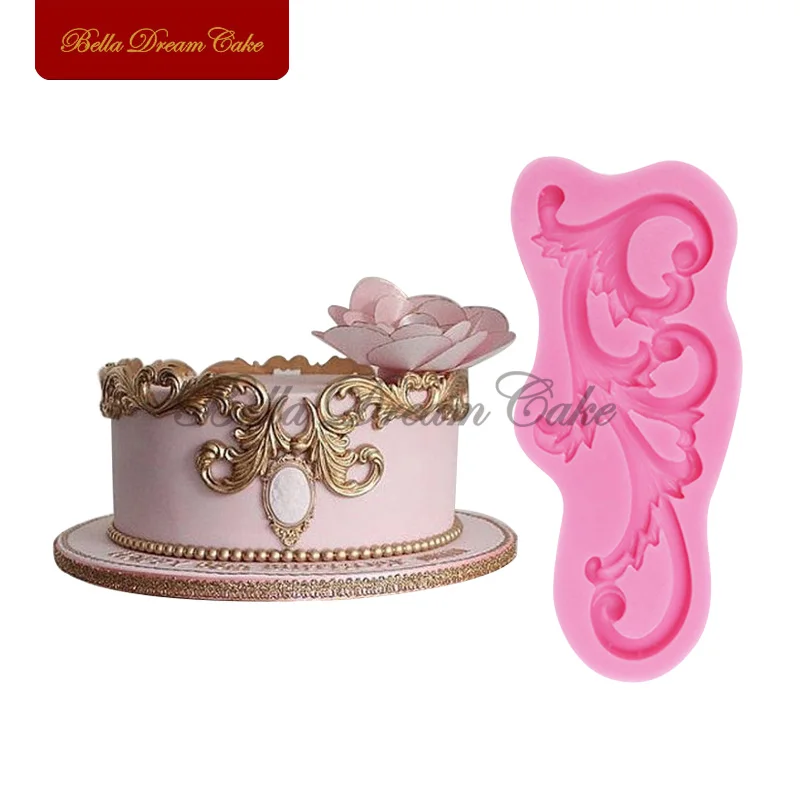 

Relief Shape Silicone Molds, Lace Border Mould, Fondant Cake Food Silicone Molds, Sugar Craft Tools Chocolate Bakeware SM-206