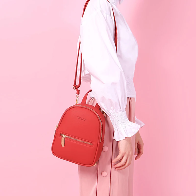 Дизайнерский Модный женский рюкзак, мини Мягкий Многофункциональный маленький рюкзак для женщин, женская сумка через плечо, кошелек для девушек