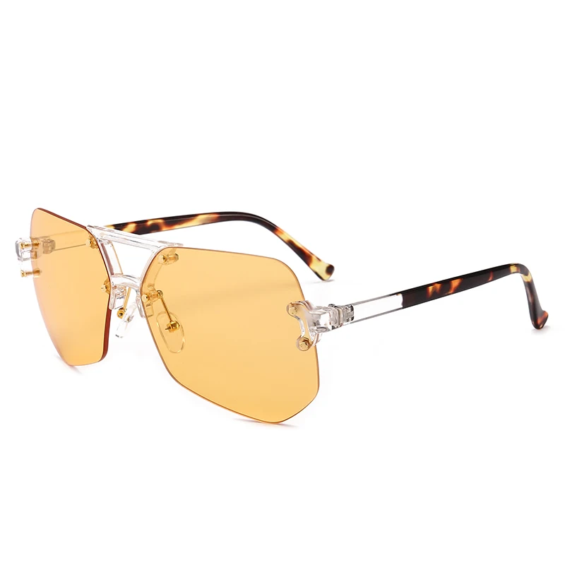 

2019 Brand Unisex Man Sunglasses Women Outdoor Beach Accessories Frameless Luxury UV400 Minimalist Oversize Women Glasses Oculos