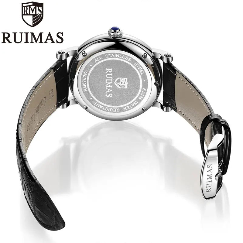 Ruimas reloj hombre Топ брендовые Роскошные мужские часы водонепроницаемые наручные часы с датой мужские повседневные кварцевые часы с кожаным ремешком