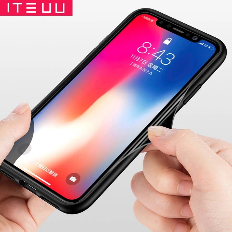 ITEUU сверхмощный защитный противоударный чехол для iphone X XS Max XR Чехлы ТПУ матовая