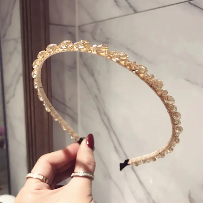 LEVAO Hair Accessories for Women Hairband Shiny Crystal Beads Headband Hair Bands Hoop Girls Hair Hoop Bezel Party Headdress