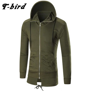 

T-bird 2017 Fashion Hoodies Brand Men Cardigan Pocket Hole Sweatshirt Male Hoody Hip Hop Autumn Cardigan Hoodie Mens Pullover