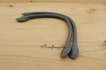 

14.5 inch PU leather imitation bag strap leather handles bag making a pair grey K5