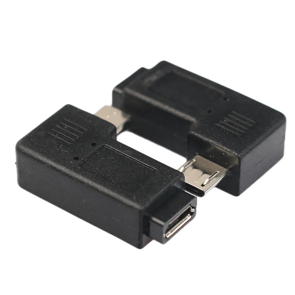 Новинка 90 градусов левый и правый угол Micro USB B штекер гнездо адаптеры зарядное