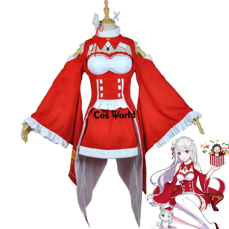 Платье без рукавов Re Zero Kara Hajimeru Isekai Seikatsu Emilia верхняя одежда Униформа костюмы для