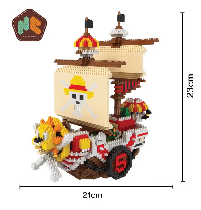 

HC 9035 2691Pcs One Piece Pirates Ship Cartoon DIY Magic Blocks Diamonds Building Block Toys Children Gifts